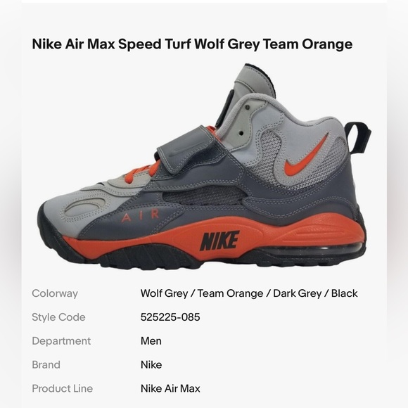 Nike Diamond Turf- (Deion Sanders)
Gray and Orange Sneakers with Dynamic Design - Picture 16 of 16